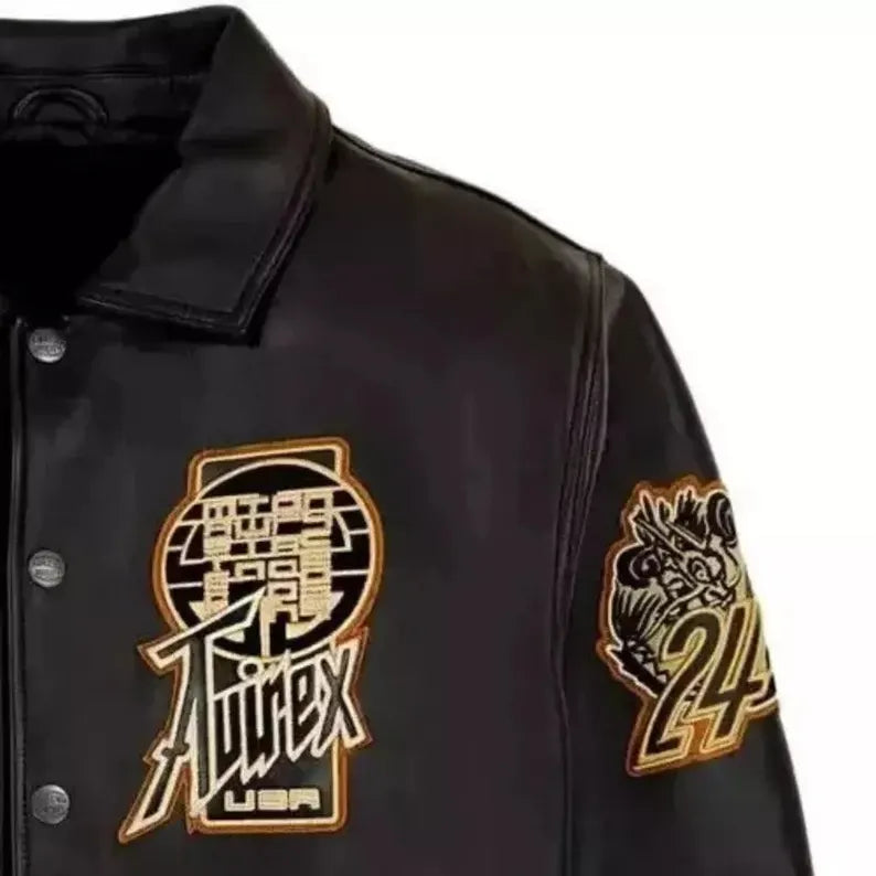 Men’s Avirex Genuine Leather Bomber Jacket – Classic American Flight Jacket, Perfect Gift for Him