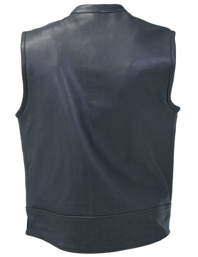 Essential Leather Vest – Jet Black