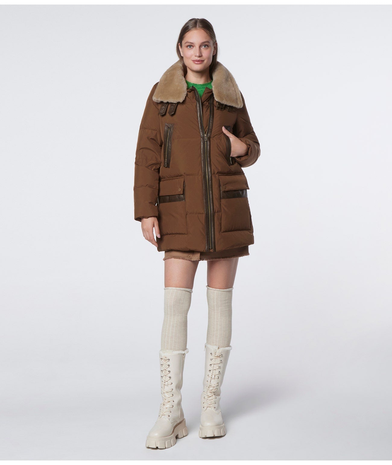 Brown Women's Puffer Coat