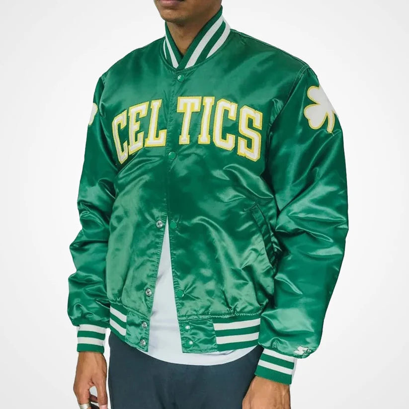 Vintage Boston Celtics Satin Bomber Jacket – Classic NBA Starter Edition