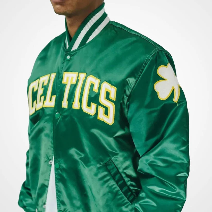 Vintage Boston Celtics Satin Bomber Jacket – Classic NBA Starter Edition