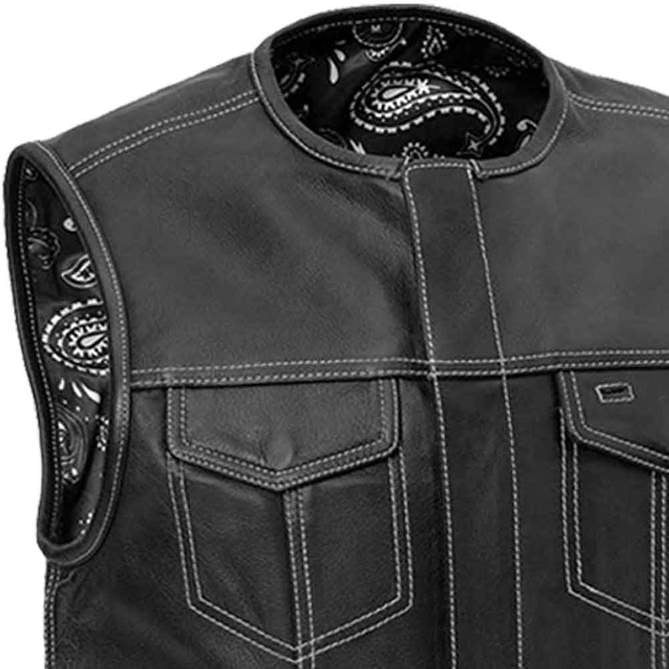 Men's Biker Leather Vest