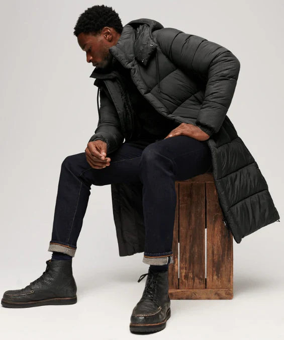 Shop Best Men's Black Puffer Coat With Removable Hood