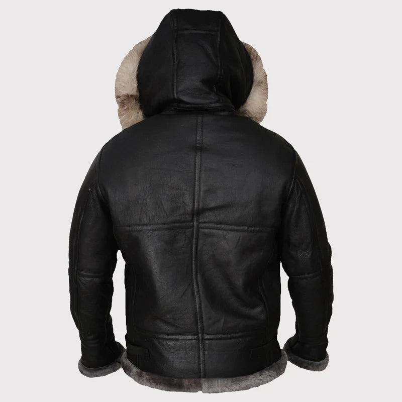 Men's Black Shearling Jacket – Premium Sheepskin Winter Coat