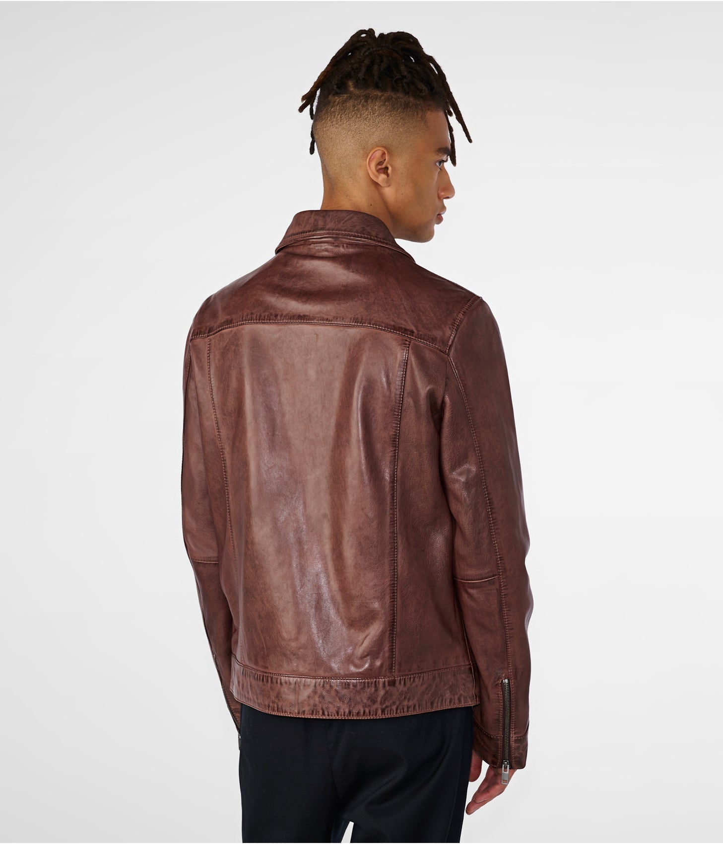 Men’s Dark Brown Distressed Leather Jacket