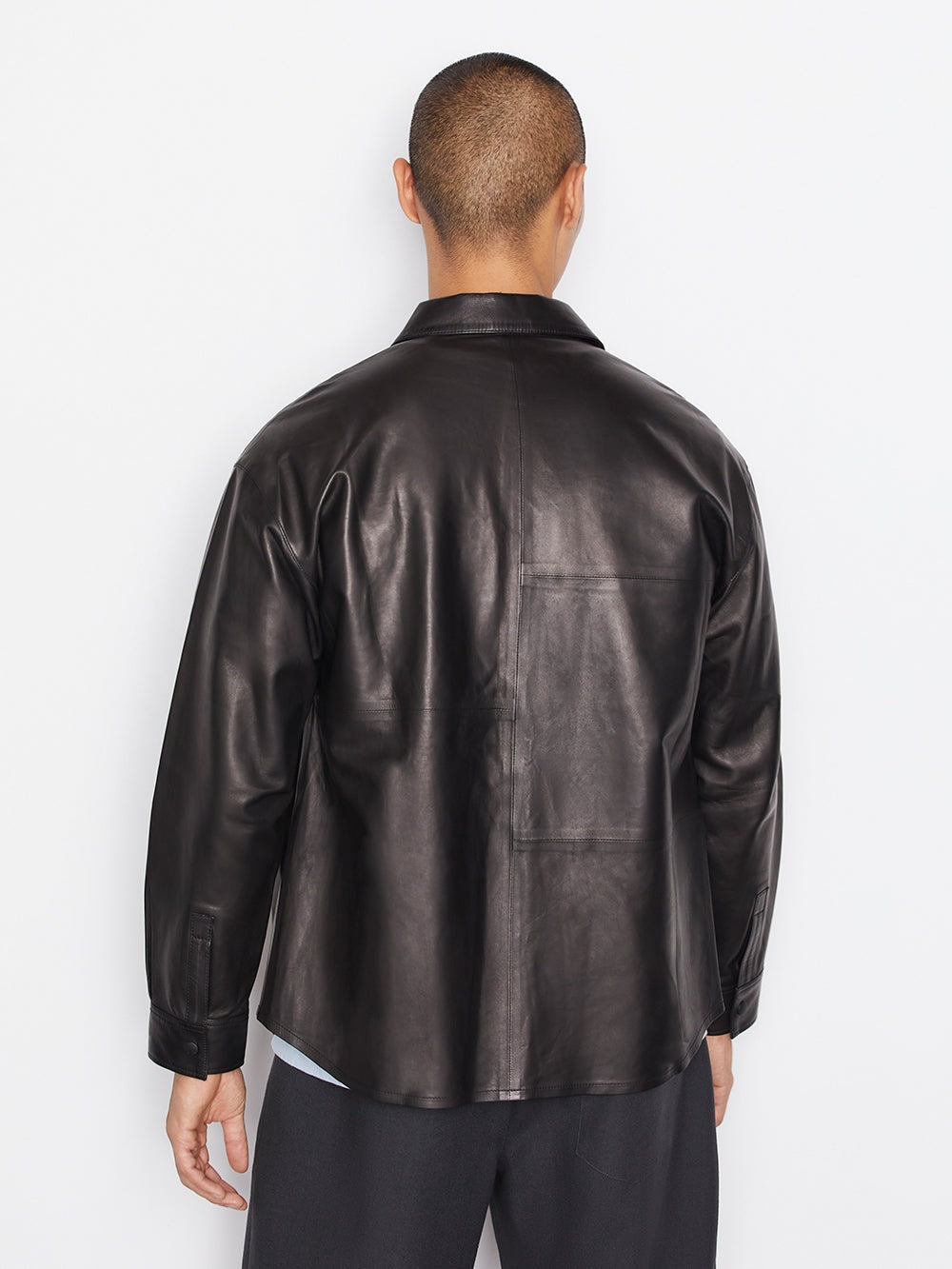 Men's Black Leather Shirt – Full Sleeve Edition