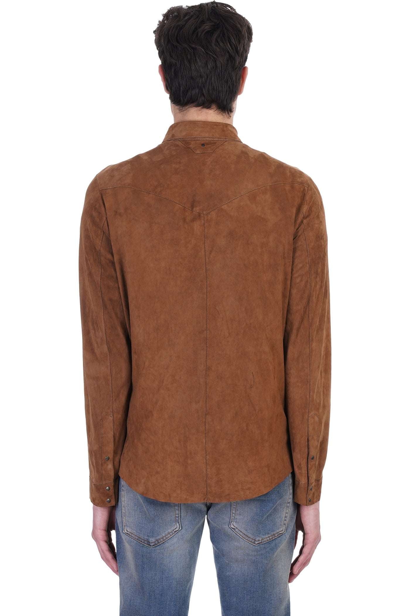 Brown Full Sleeve Leather Shirt
