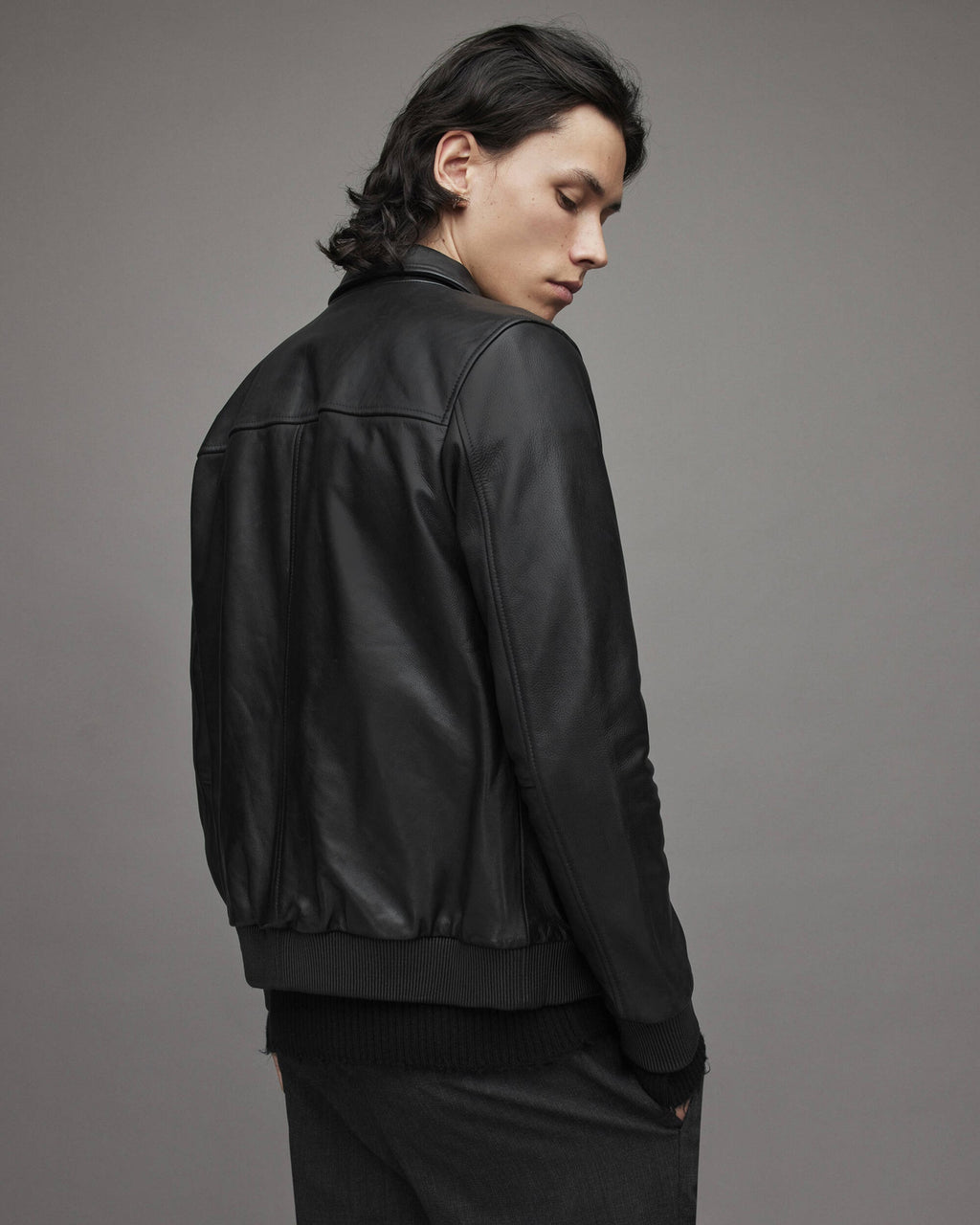 Men's Black Leather Harrington Bomber Jacket – Classic Rebel Style