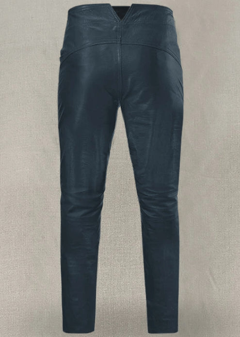 Royal Blue Leather Pants for Men - Stylish & Comfortable Fit
