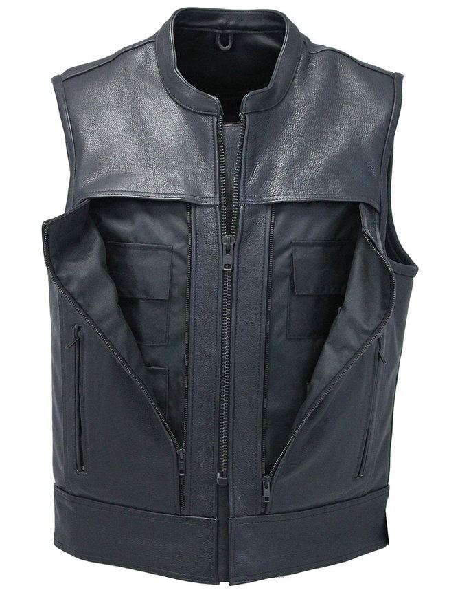 Essential Leather Vest – Jet Black