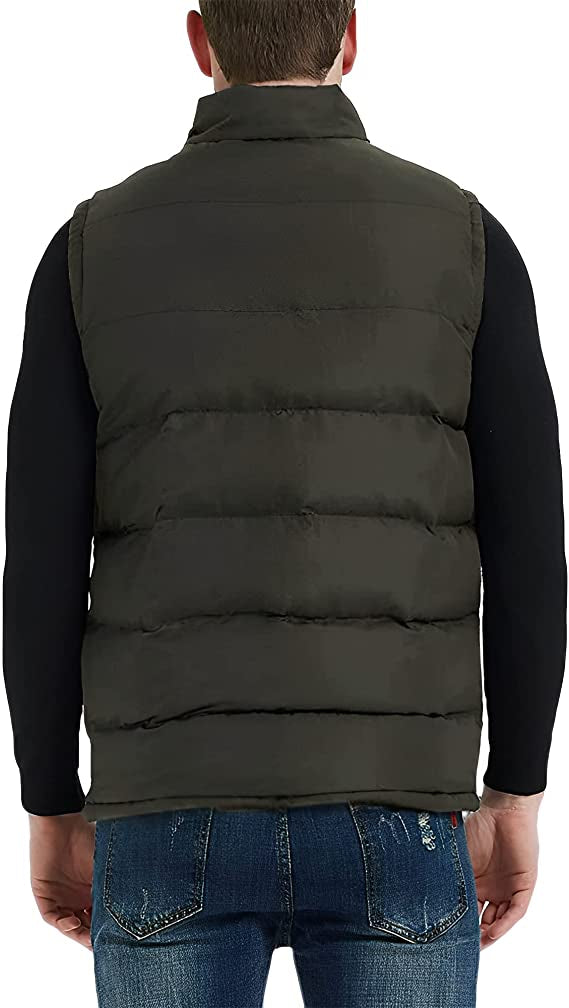 Men’s Khaki Puffer Vest – Lightweight, Warm & Stylish Outerwear