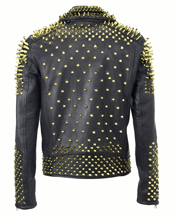Men’s Studded Biker Leather Jacket