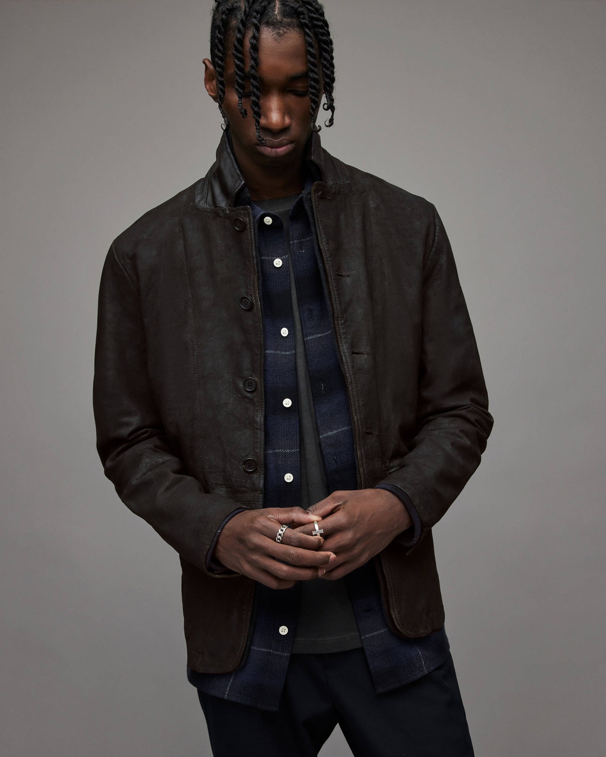 Men’s Black Suede Leather Blazer – Classic & Stylish