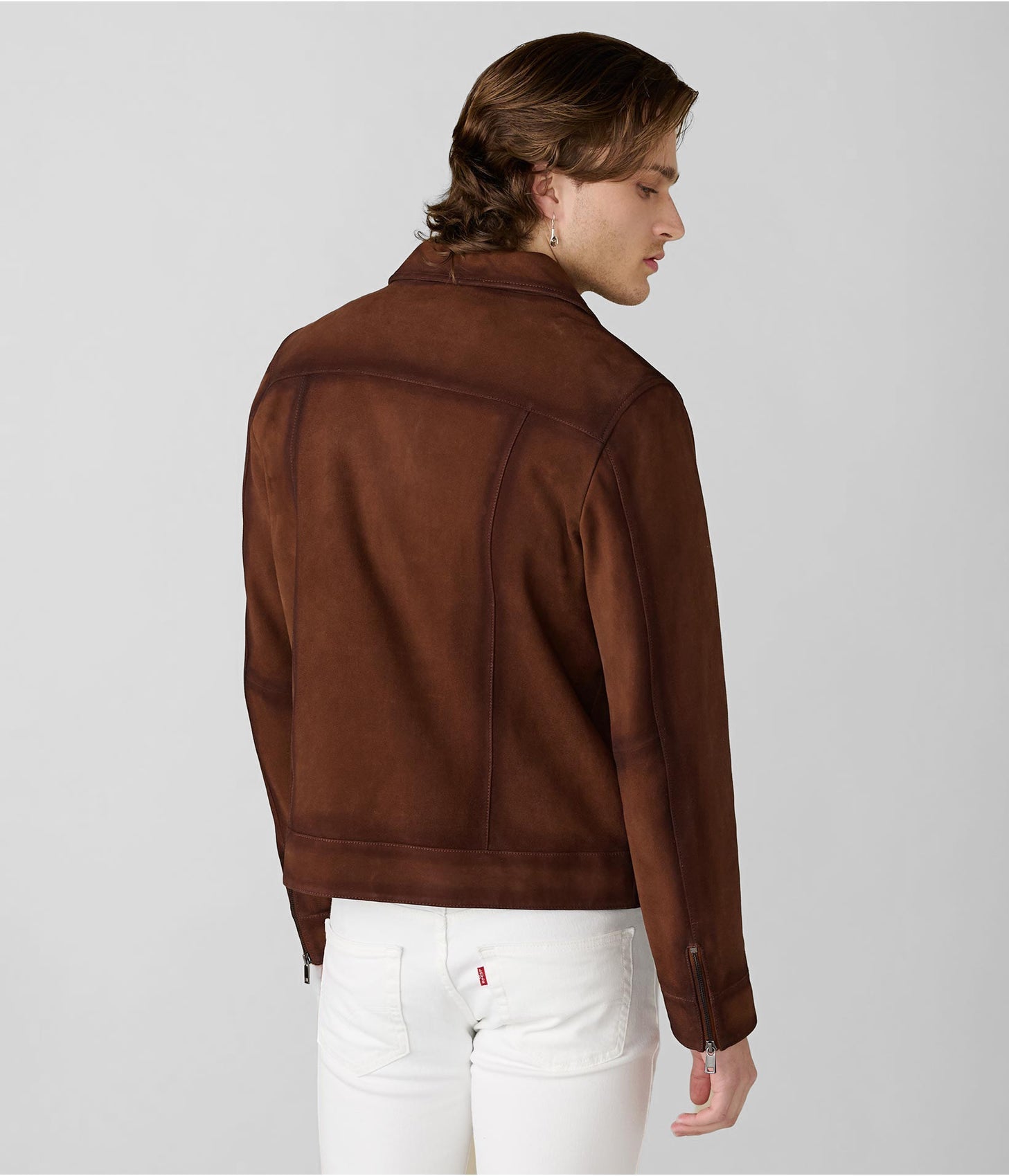 Men’s Dark Brown Suede Leather Jacket