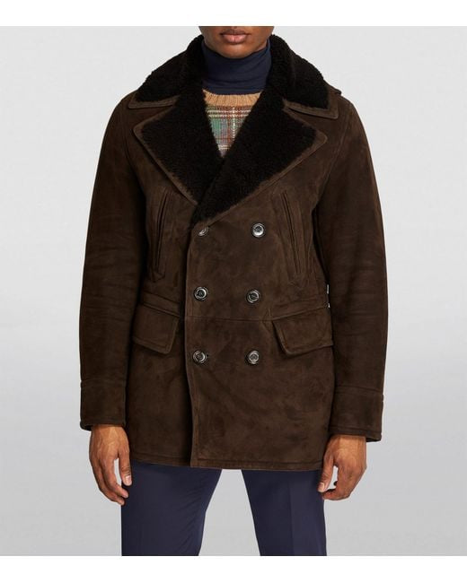 Men’s Brown Suede Sheepskin Leather Blazer – Timeless & Elegant