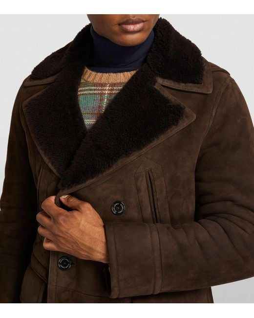 Men’s Brown Suede Sheepskin Leather Blazer – Timeless & Elegant