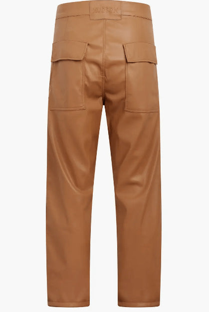 Men's Brown Leather Cargo Pants