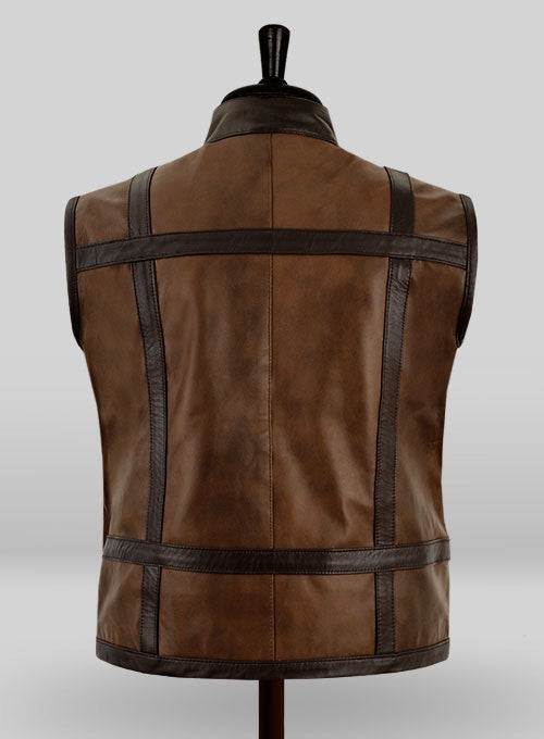 Men's Chocolate Brown Leather Motorcycle Vest