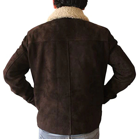 Vintage Brown Suede Leather Jacket – Timeless Classic for Men