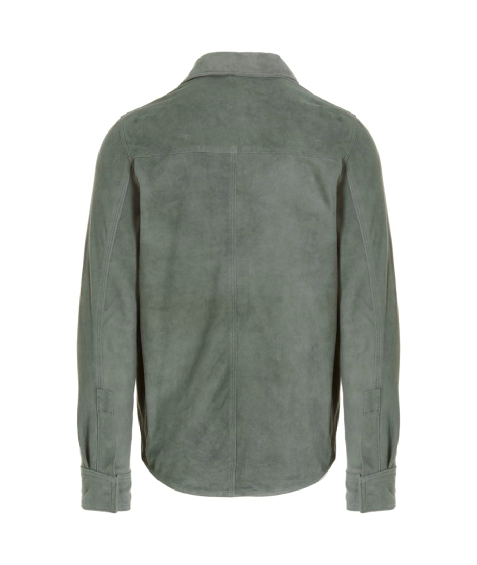 Men's Smoke Gray Suede Leather Shirt