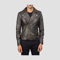 Allaric Alley Distressed Brown Leather Biker Jacket