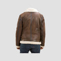 Avanzar Forest Double-Face Shearling Distressed Leather Jacket
