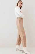 Beige Leather Pants for Women