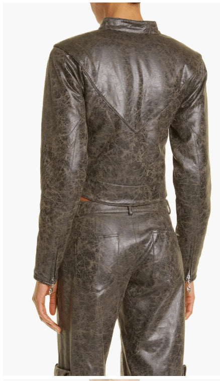 Vintage Black Women's Motorcycle Leather Jacket