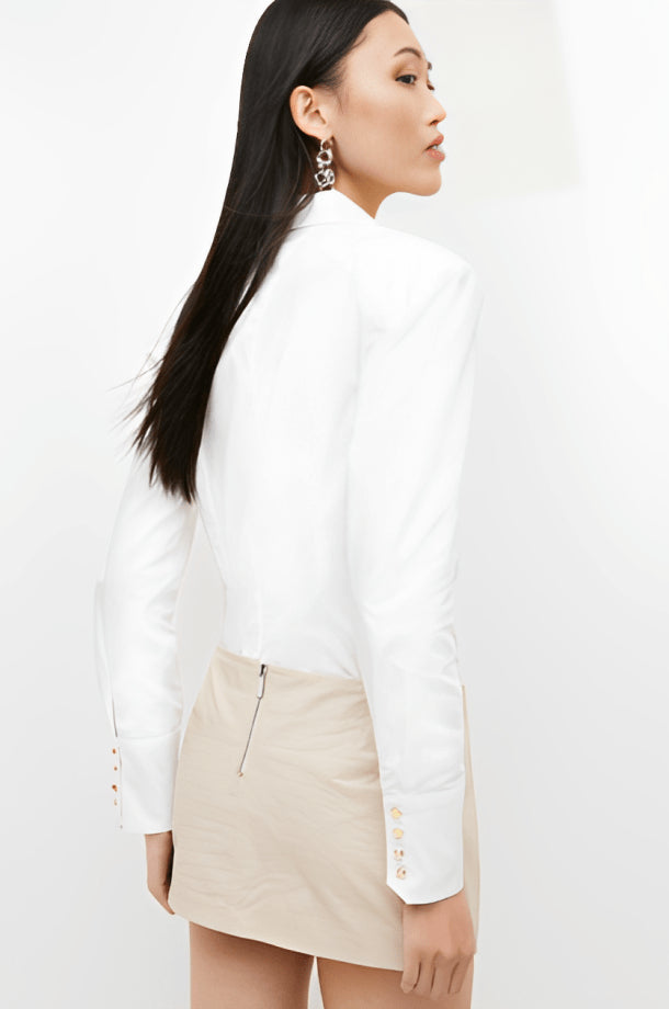 Women's Beige Croc-Texture Leather Mini Skirt – Chic & Stylish Statement