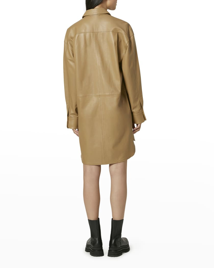 Women's Tortilla Brown Full-Sleeve Leather Shirt – Chic & Timeless