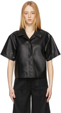 Black Half Sleeve Leather Shirt for Women – Chic & Versatile