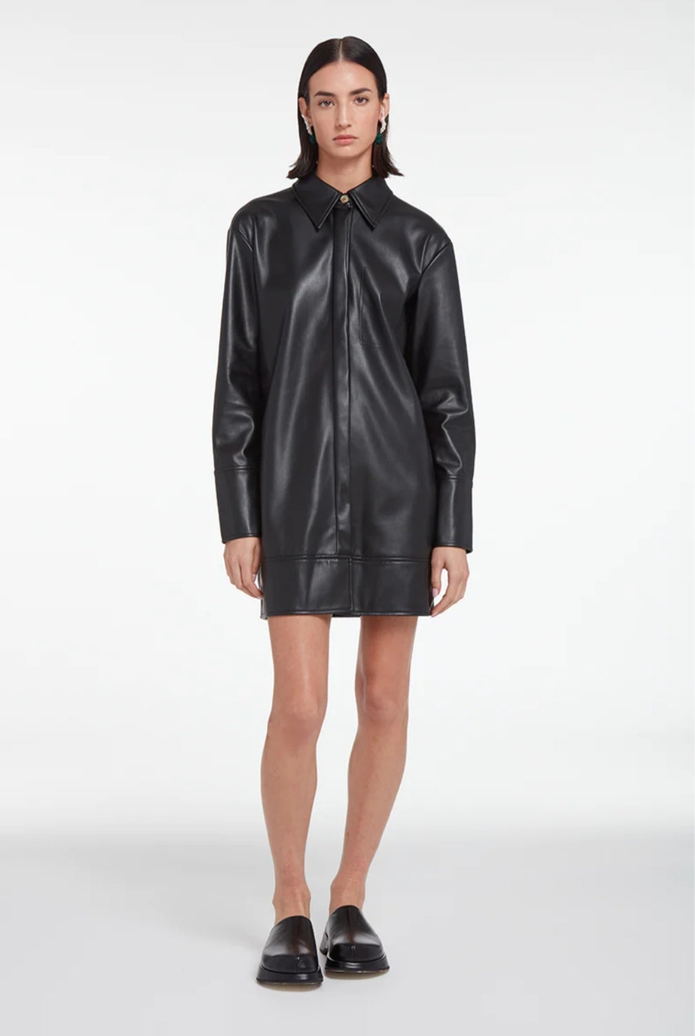 Midnight Trucker Leather Shirt – Women's Black Leather Shirt Jacket