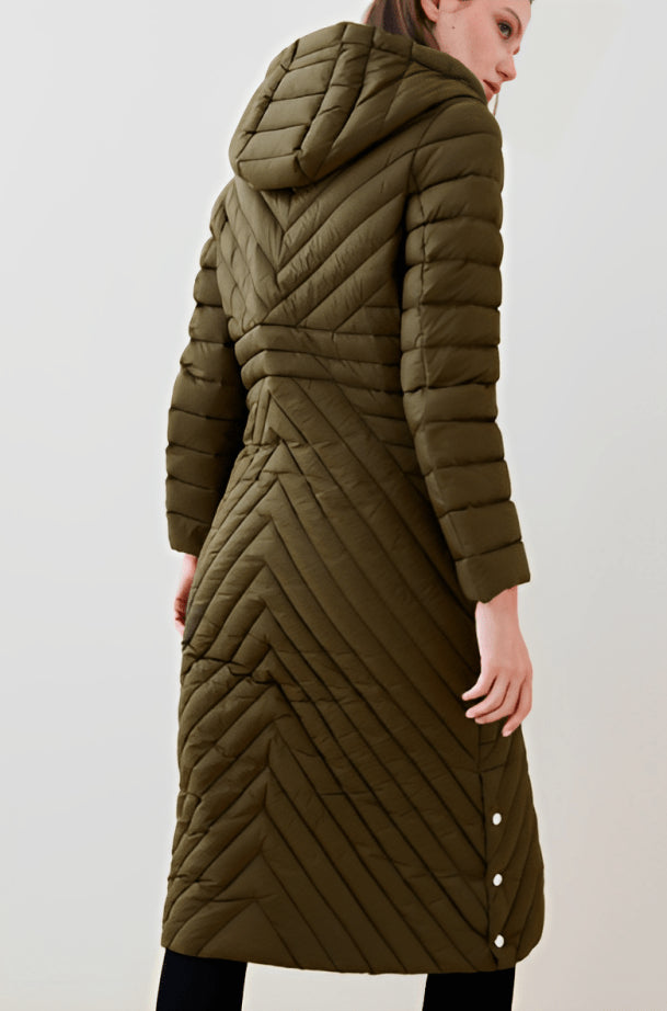 Khaki Women's Puffer Trench Coat