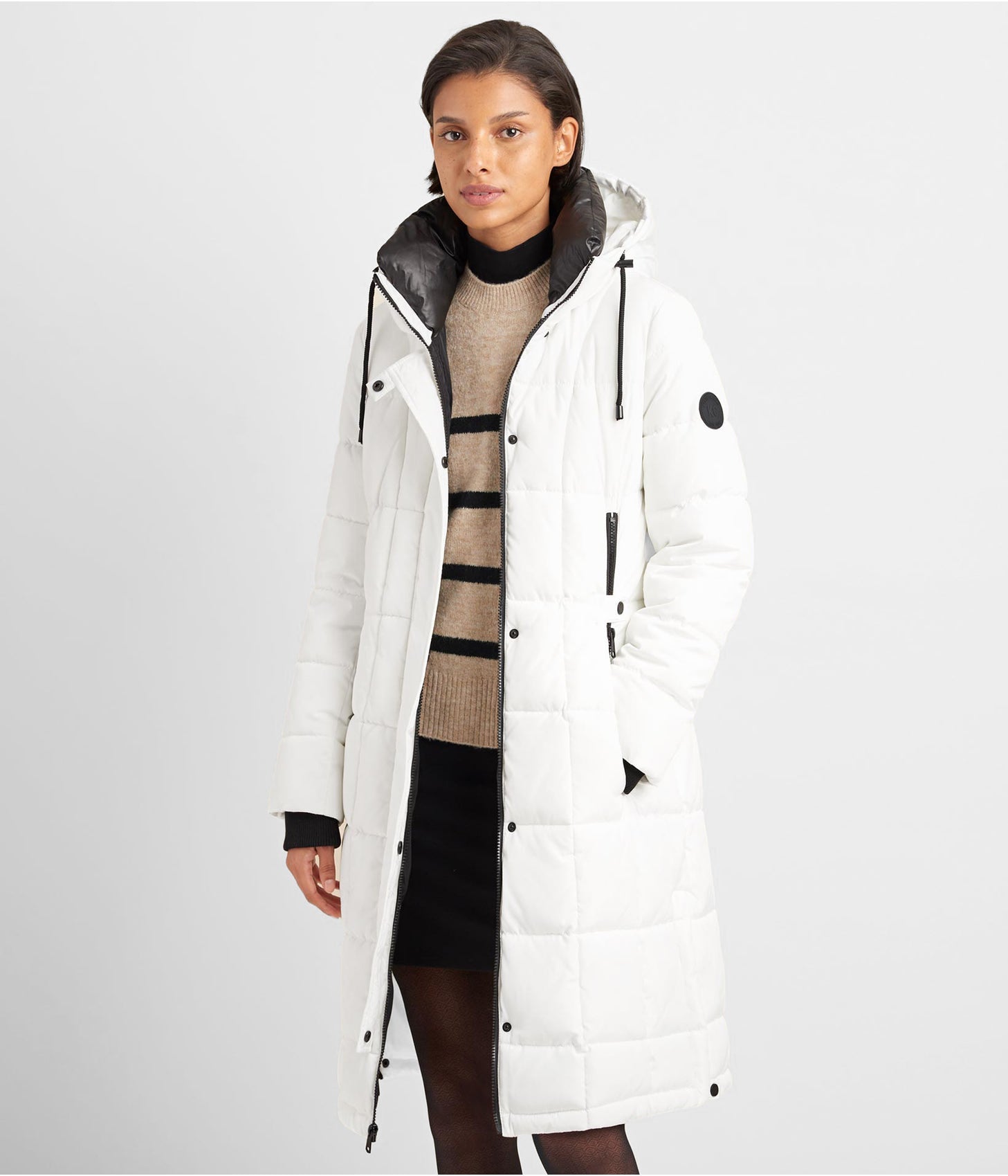 Women's Puffer Trench Coat – White