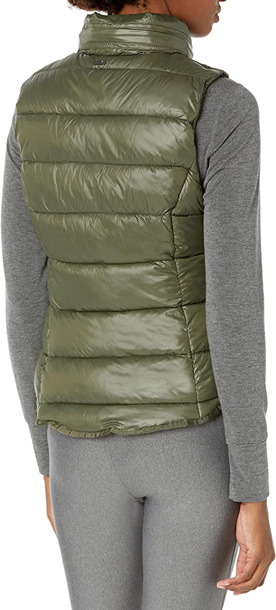 Khaki Puffer Vest for Women