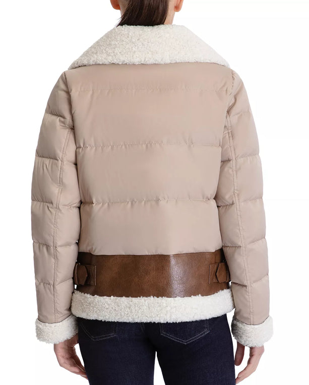 Women's Shearling B3 Puffer Leather Jacket