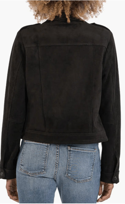 Black Suede Harrington Jacket for Women